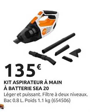 KIT ASPIRATEUR À MAIN À BATTERIE SEA 20
