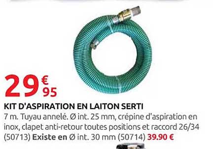 KIT D'ASPIRATION EN LAITON SERTI