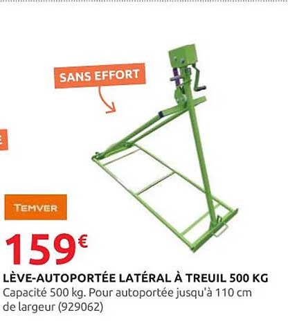 LÈVE-AUTOPORTÉE LATÉRAL À TREUIL 500 KG