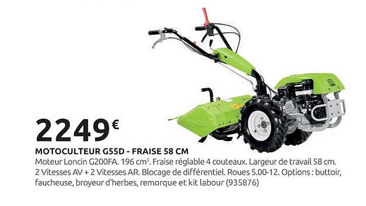 MOTOCULTEUR G55D - FRAISE 58 CM