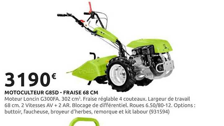MOTOCULTEUR G850FA - FRAISE 68 CM