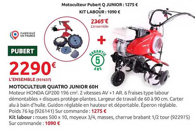 Motoculteur QUATRO JUNIOR 60H