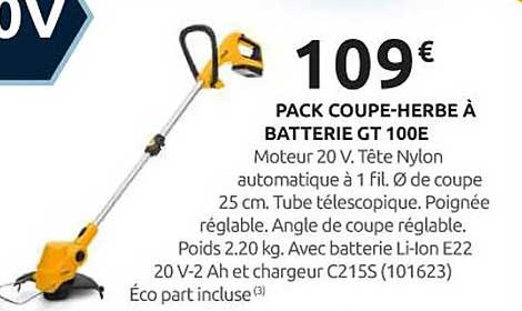 PACK COUPE-HERBE À BATTERIE GT 100E