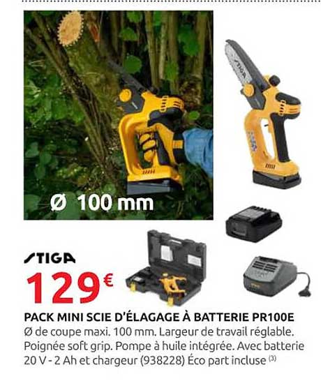 PACK MINI SCIE D'ÉLAGAGE À BATTERIE PR100E