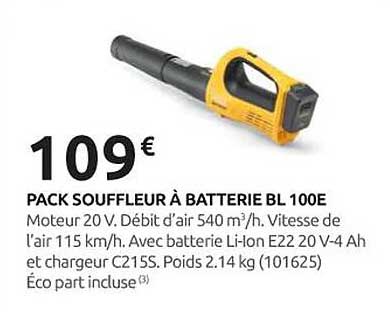 PACK SOUFFLEUR À BATTERIE BL 100E