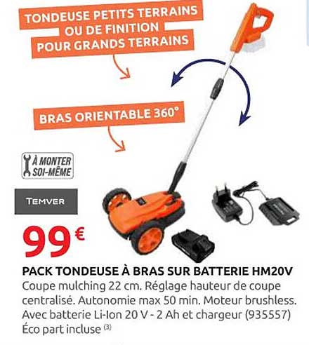 PACK TONDEUSE À BRAS SUR BATTERIE HM20V