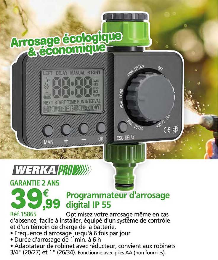 Programmateur d'arrosage digital IP 55