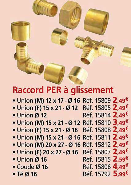 Raccord PER à glissement