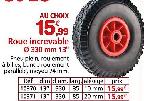 Roue increvable Ø 330 mm 13"