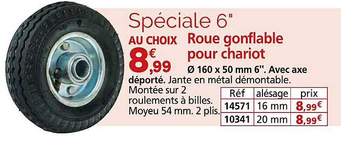 Roues gonflables pour chariot
