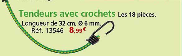 Tendeurs avec crochets Les 18 pièces.