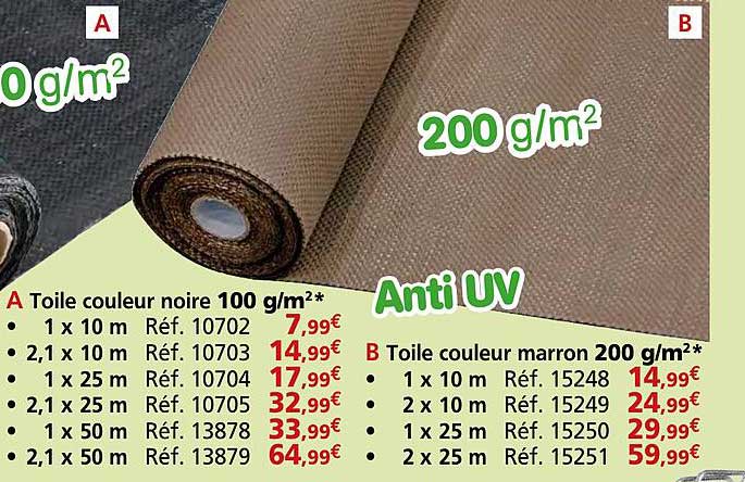 Toile couleur noire 100 g/m²*