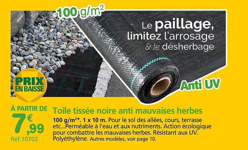 Toile tissée noire anti mauvaises herbes