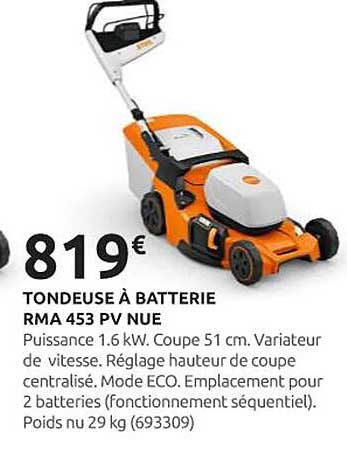 TONDEUSE À BATTERIE RMA 453 PV NUE