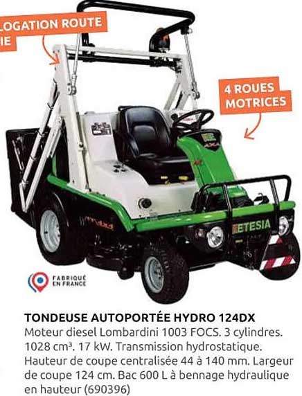 TONDEUSE AUTOPORTÉE HYDRO 124DX