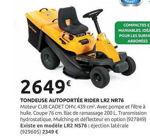 TONDEUSE AUTOPORTÉE RIDER LR2 NR76