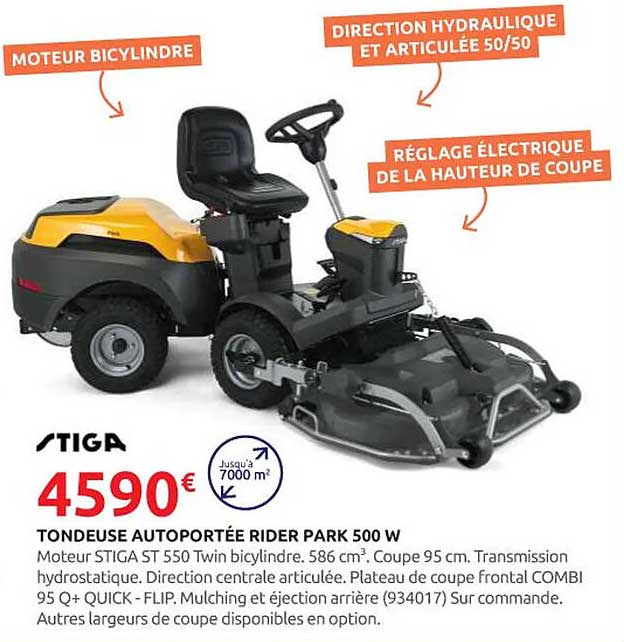 TONDEUSE AUTOPORTÉE RIDER PARK 500 W
