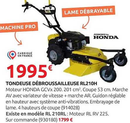 TONDEUSE DÉBROUSSAILLEUSE RL210H