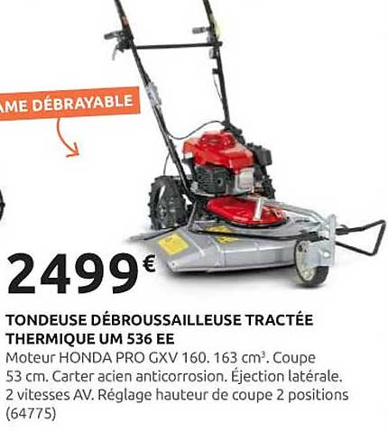 TONDEUSE DÉBROUSSAILLEUSE TRACTÉE THERMIQUE UM 536 EE