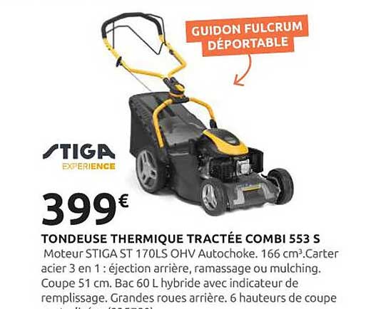 TONDEUSE THERMIQUE TRACTÉE COMBI 553 S