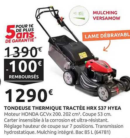 TONDEUSE THERMIQUE TRACTÉE HRX 537 HYEA