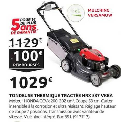TONDEUSE THERMIQUE TRACTÉE HRX 537 VKEA
