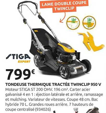 Tondeuse thermique tractée Twinclip 950 V