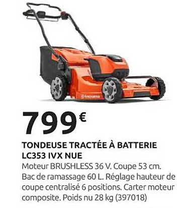 TONDEUSE TRACTÉE À BATTERIE LC353 IVX NUE