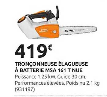 TRONÇONNEUSE ÉLAGUEUSE À BATTERIE MSA 161 T NUE