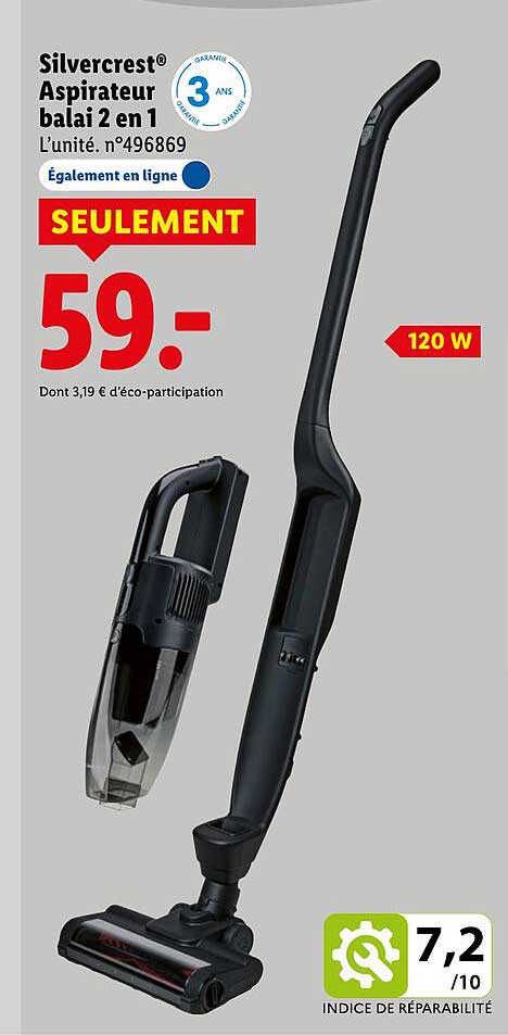 Avis Aspirateur Balai Lidl