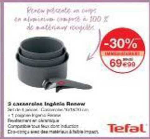 3 casseroles Ingénio Renew