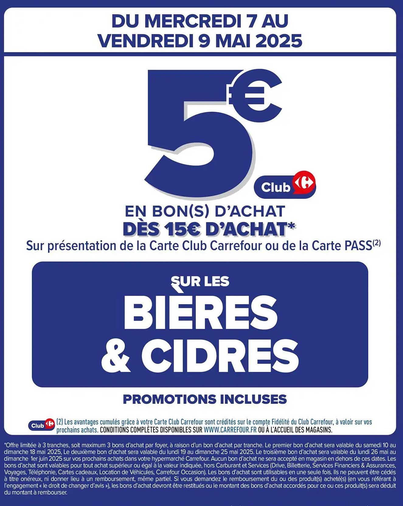 5€ EN BON(S) D’ACHAT SUR LES BIÈRES & CIDRES