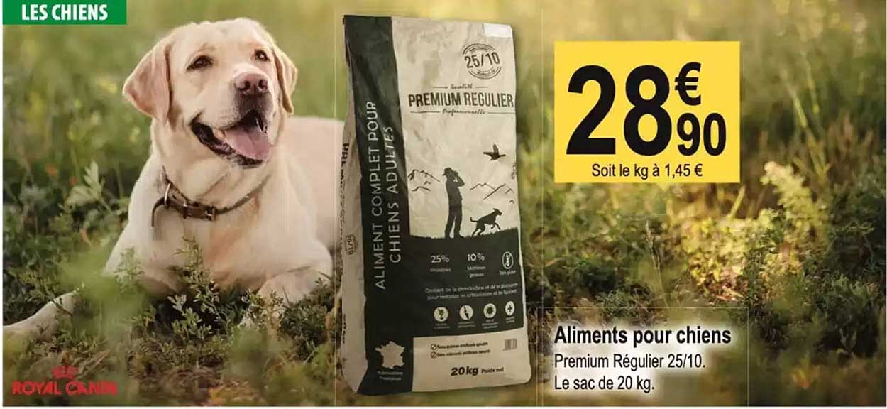 Aliments pour chiens Premium Régulier 25/10