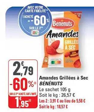 Amandes Grillées à Sec BÉNÉNUTS