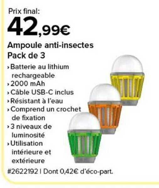 Ampoule anti-insectes Pack de 3