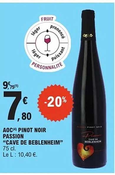 AOC(4) PINOT NOIR PASSION "CAVE DE BEBLENHEIM"