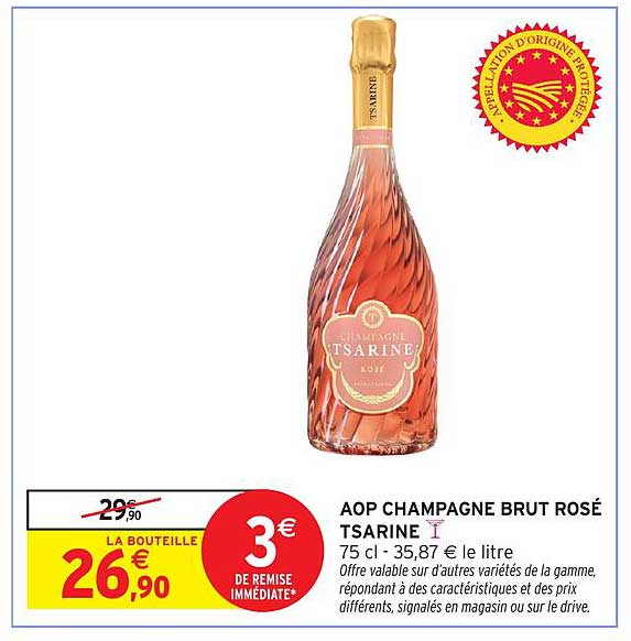 AOP CHAMPAGNE BRUT ROSÉ TSARINE