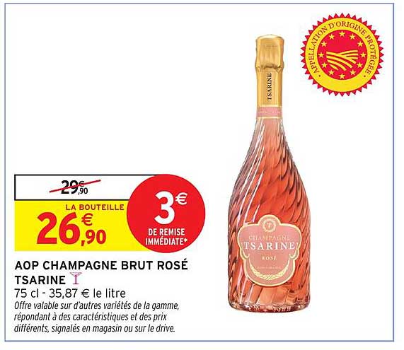 AOP CHAMPAGNE BRUT ROSÉ TSARINE