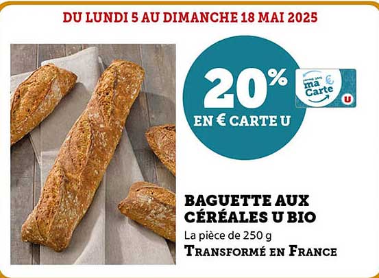 BAGUETTE AUX CÉRÉALES U BIO
