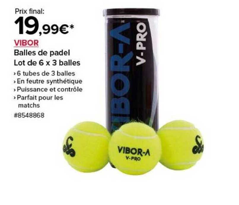 Balles de padel Lot de 6 x 3 balles