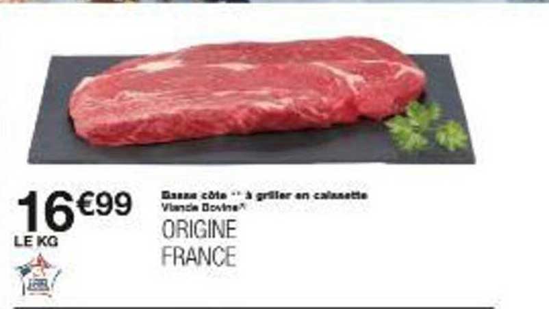 Basse côte ** à griller en calasette Viande Bovine*