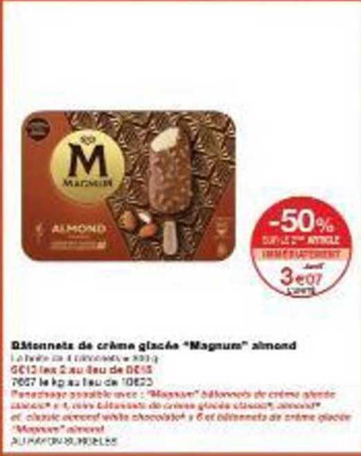 Bâtonnets de crème glacée "Magnum" almond