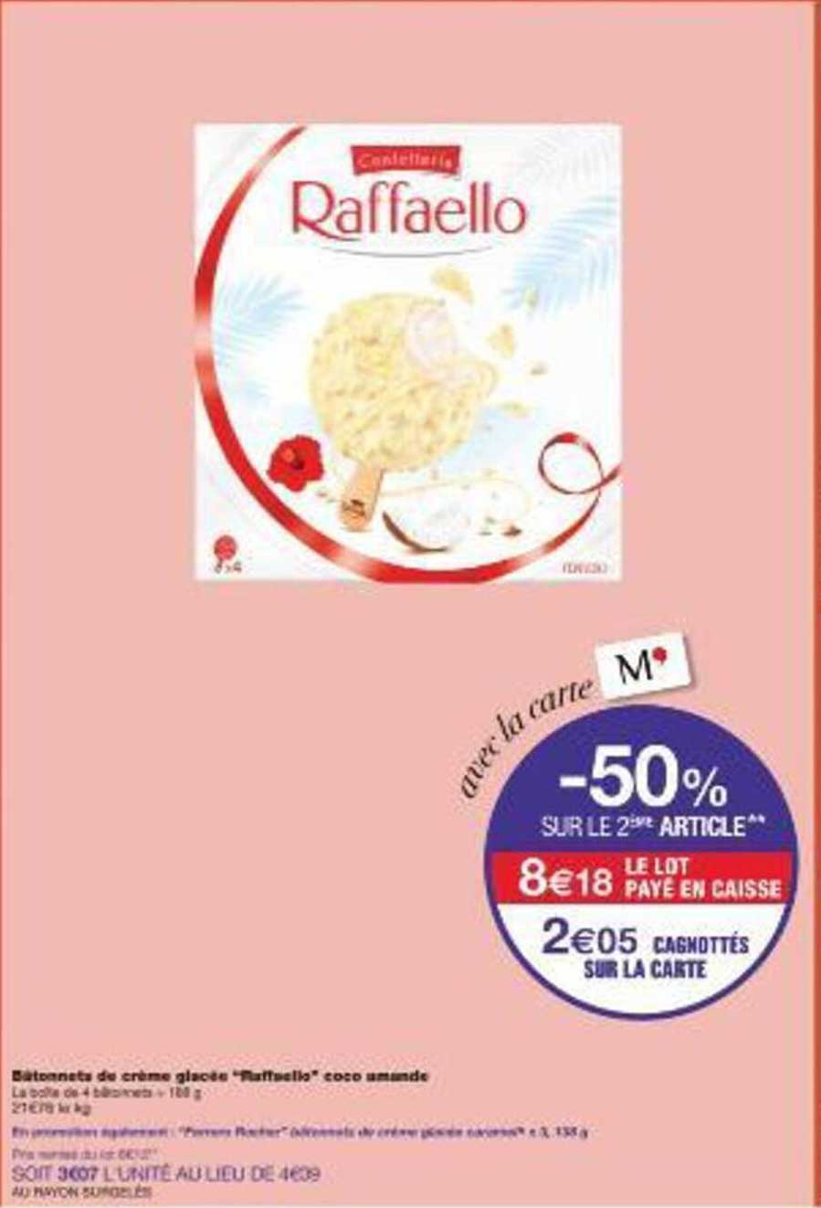 Bâtonnets de crème glacée "Raffaello" coco amande