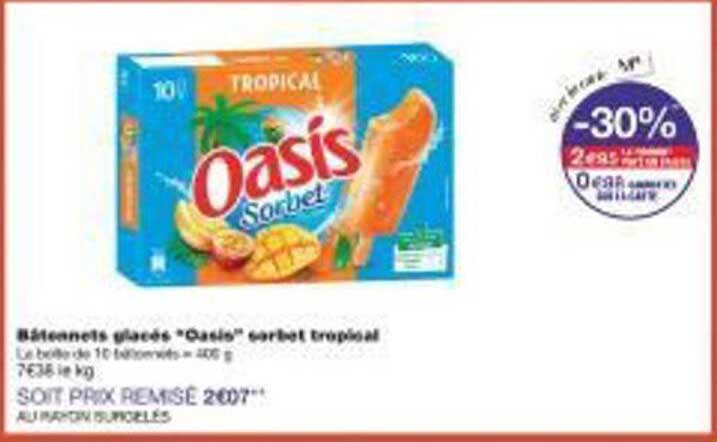 Bâtonnets glacés "Oasis" sorbet tropical