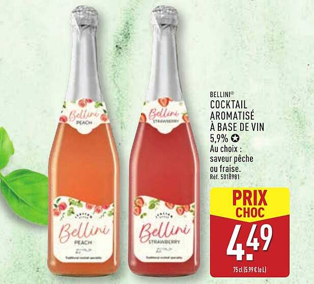 BELLINI COCKTAIL AROMATISÉ À BASE DE VIN