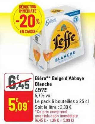Bière Belge d'Abbaye Blanche Leffe
