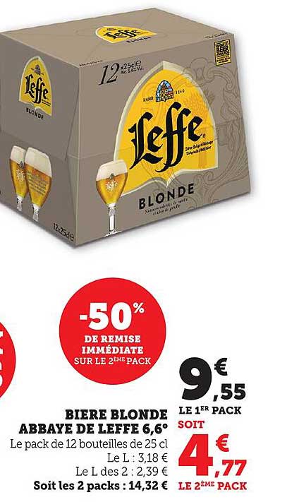 BIERE BLONDE ABBAYE DE LEFFE 6,6°
