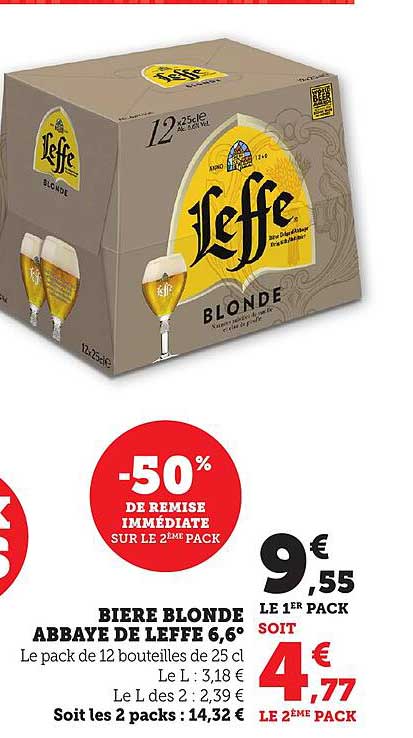Bière blonde Abbaye de Leffe 6,6°