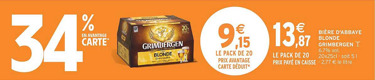 Bière d'abbaye blonde Grimbergen