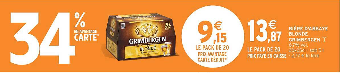 BIÈRE D'ABBAYE BLONDE GRIMBERGEN